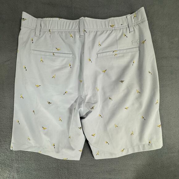 Under Armour UA Golf AOP Bird Printed 10” Shorts 1377303 Mens Size 34 Gray - Picture 2 of 15
